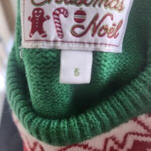 Christmas Noël Green and Red Sweater